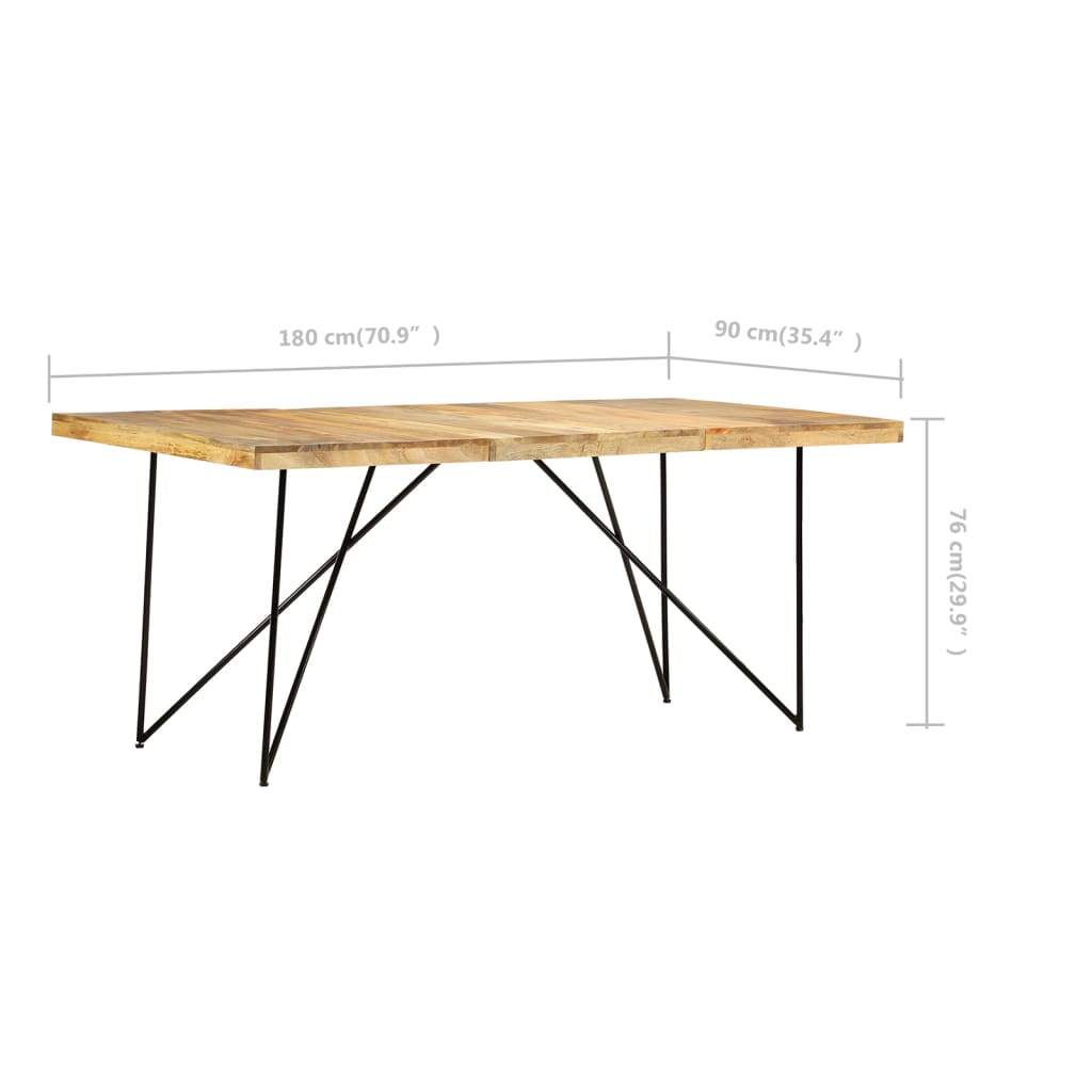 Table à manger 180x90x76 cm Bois de manguier massif - XIOS