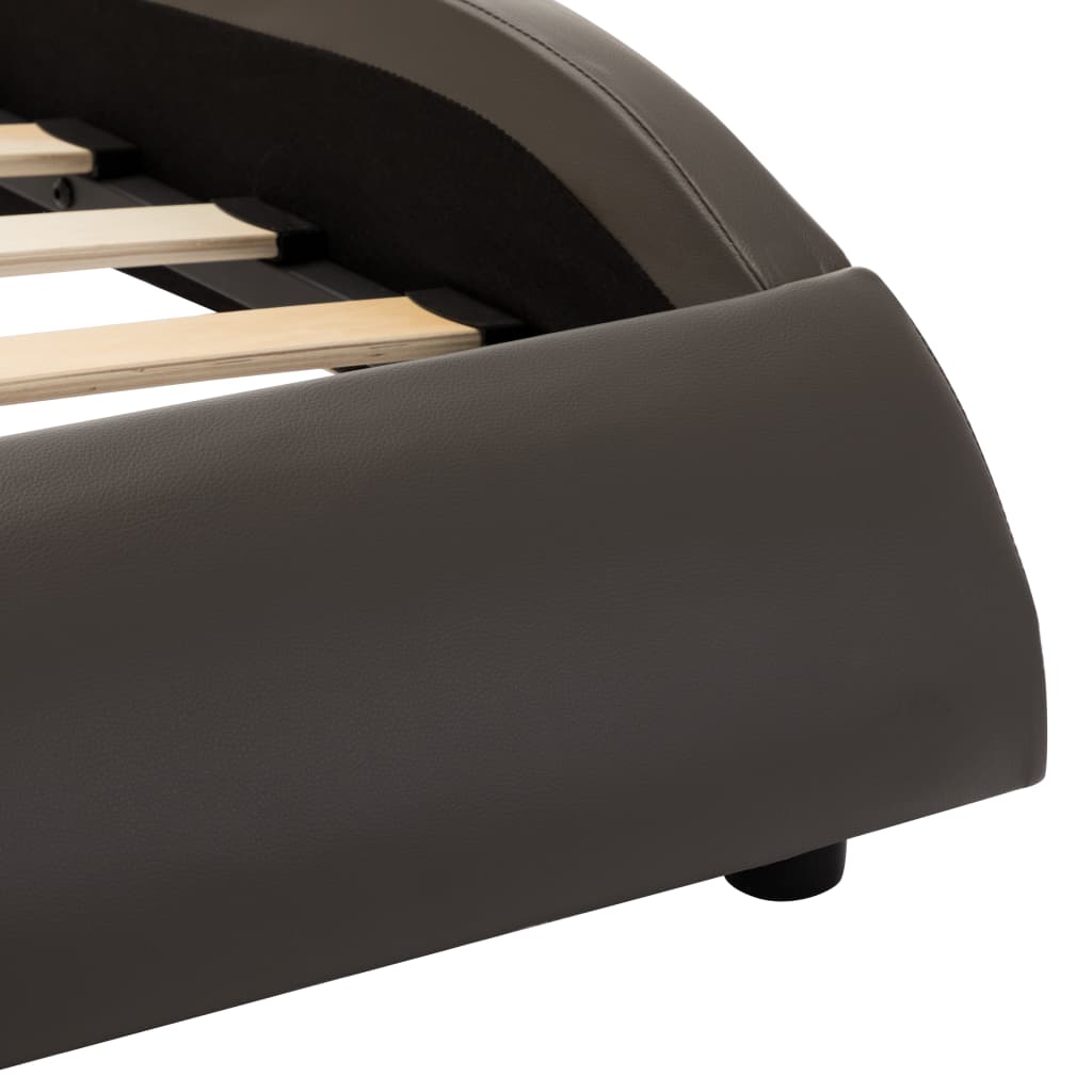 Cadre de lit avec LED sans matelas Gris et blanc 120 x 190 cm - XIOS