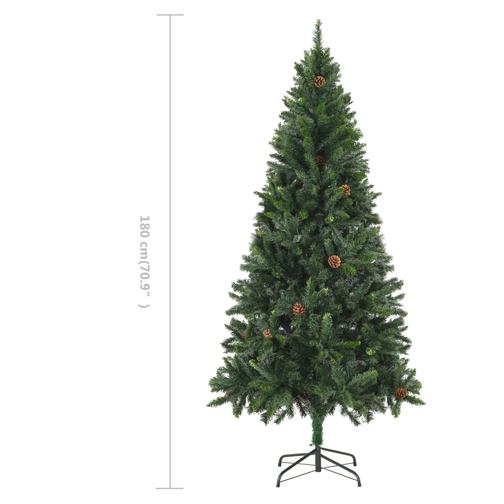 Sapin de Noël artificiel avec pommes de pin Vert 180 cm