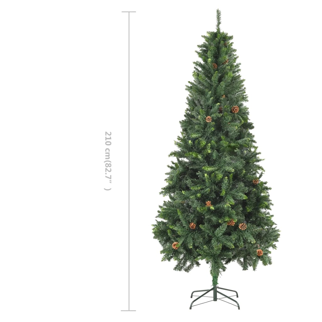 Sapin de Noël artificiel avec pommes de pin Vert 210 cm - XIOS