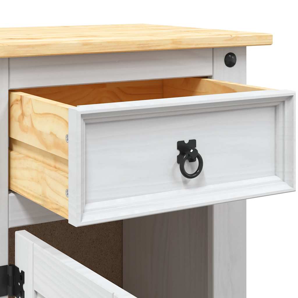 Table de chevet Gamme Corona pin mexicain Blanc 53x39x67 cm - XIOS