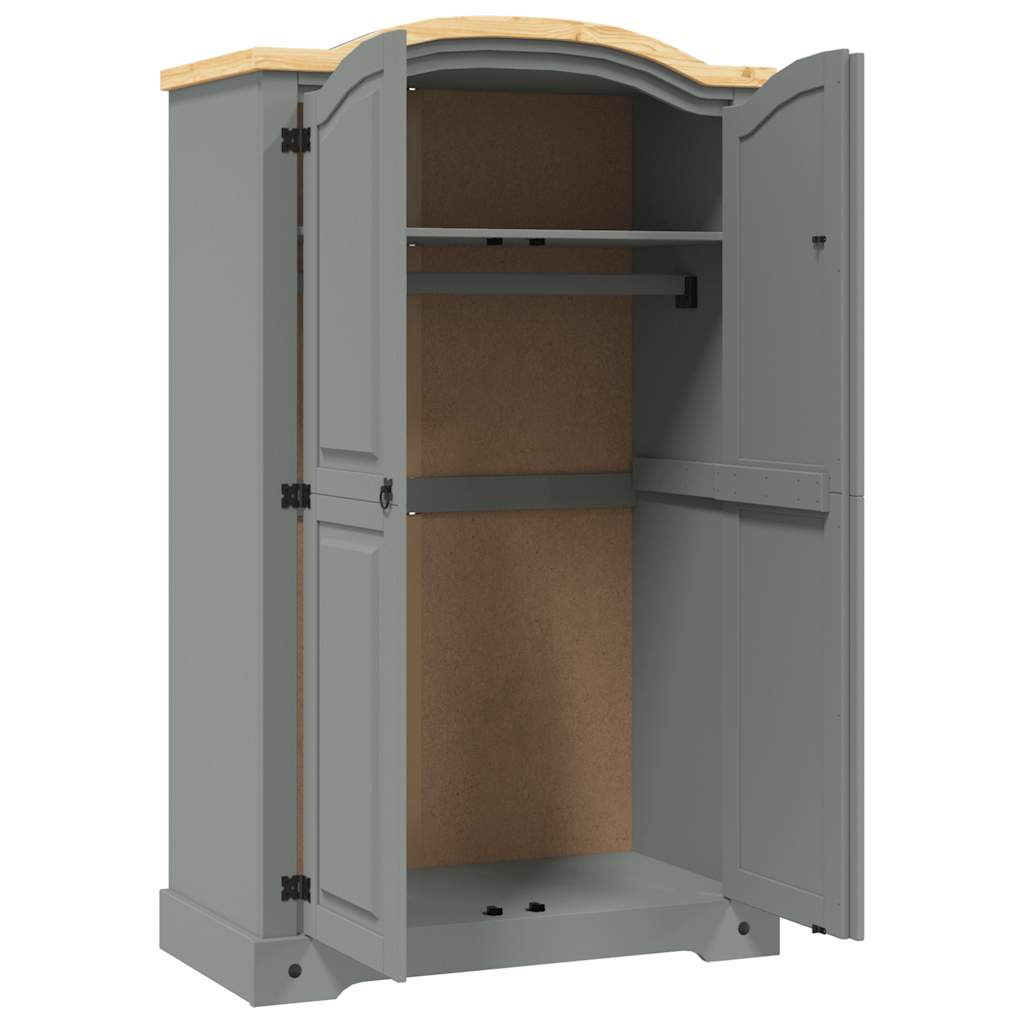 Garde-robe avec 2 portes Gamme Corona pin mexicain Gris - XIOS