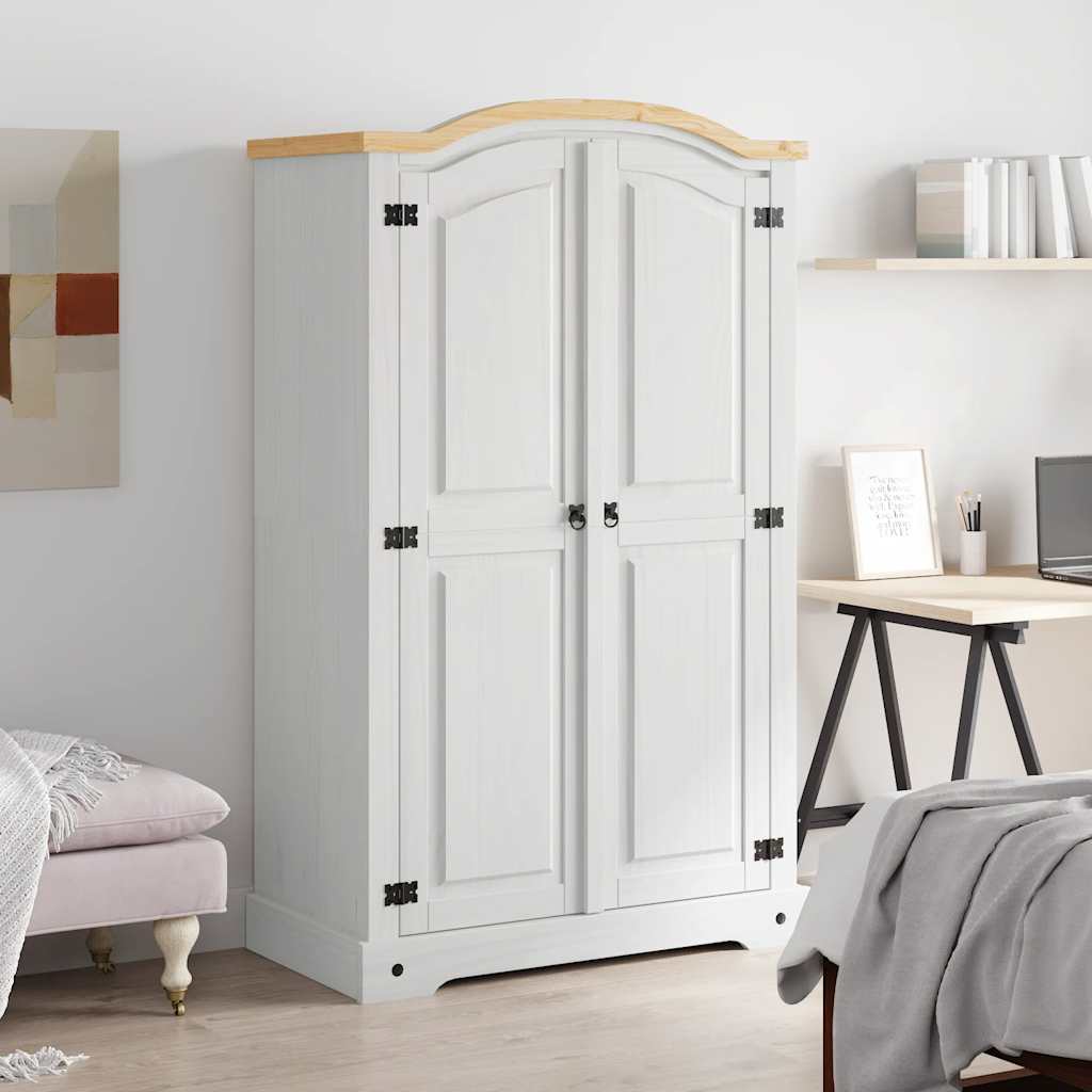 Garde-robe avec 2 portes Gamme Corona pin mexicain Blanc - XIOS
