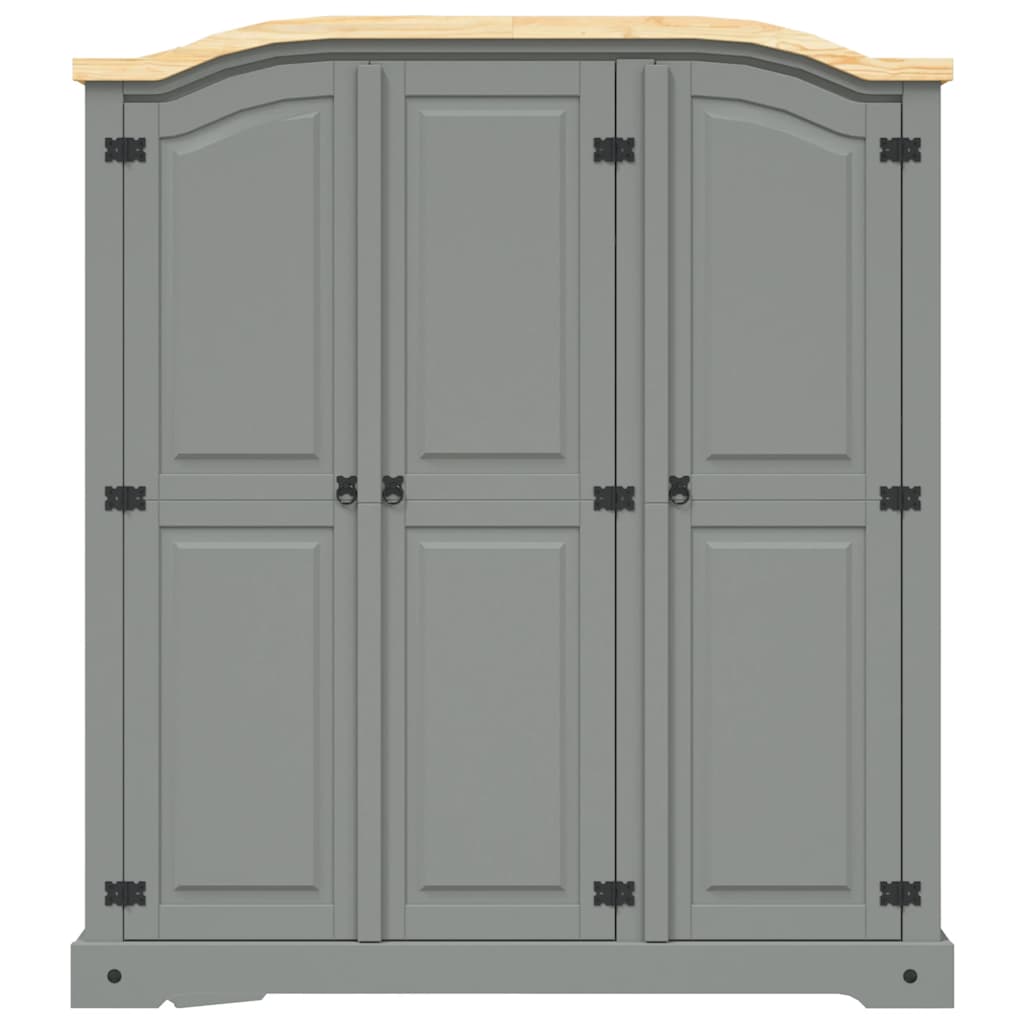 Garde-robe avec 3 portes Gamme Corona pin mexicain Gris - XIOS
