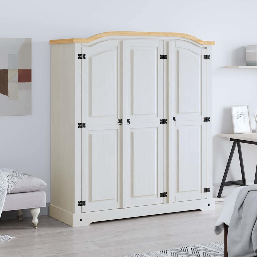 Garde-robe avec 3 portes Gamme Corona pin mexicain Blanc - XIOS