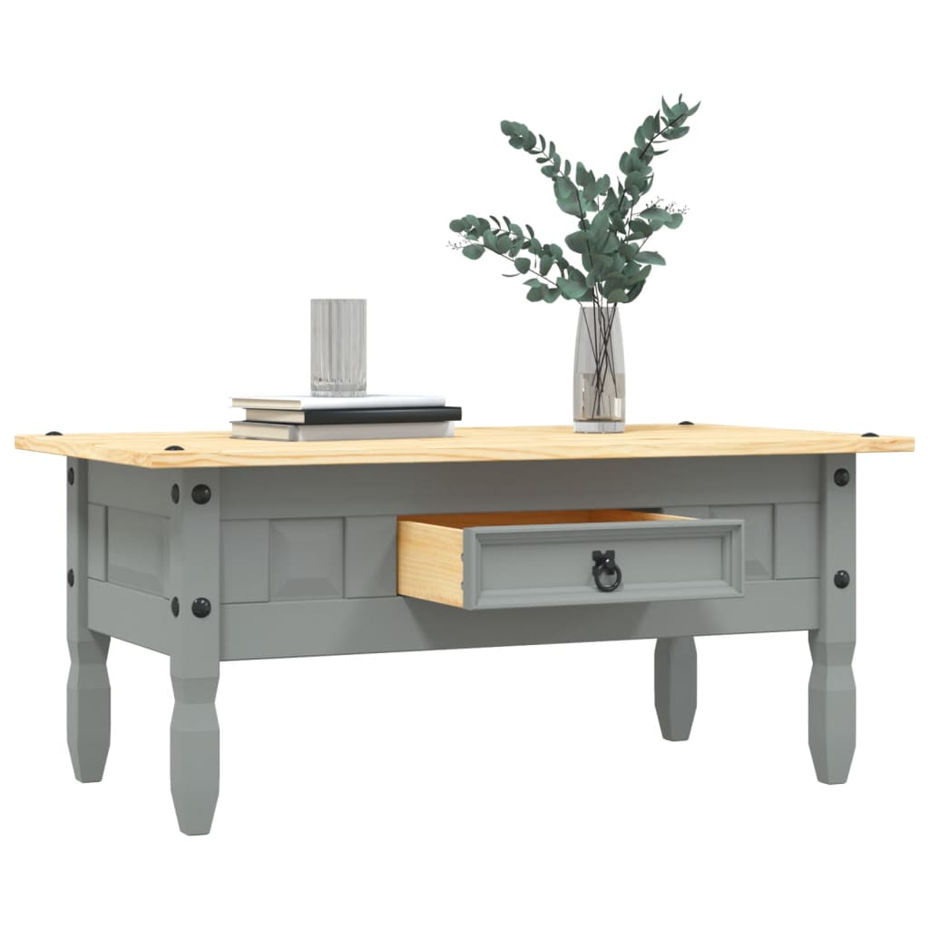 Table basse Pin mexicain Gamme Corona Gris 100x55x44 cm - XIOS