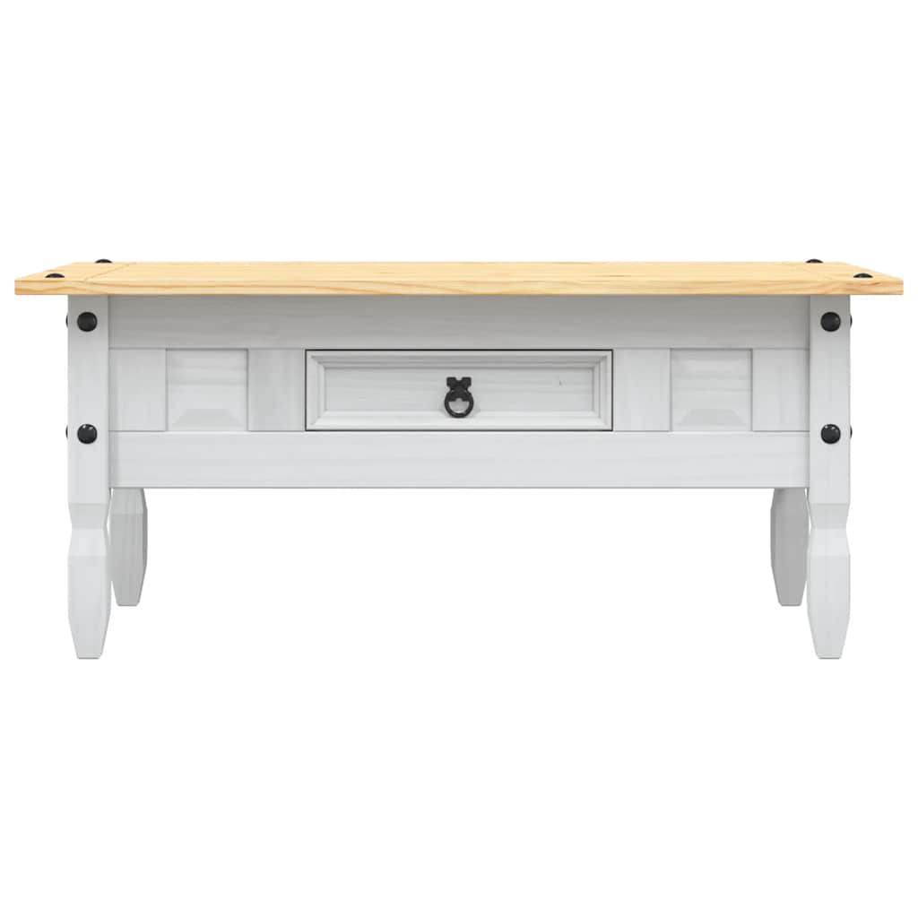 Table basse Pin mexicain Gamme Corona Blanc 100x55x44 cm - XIOS