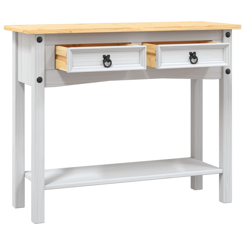 Table console Gamme Corona Pin mexicain Blanc 90x34,5x73 cm - XIOS