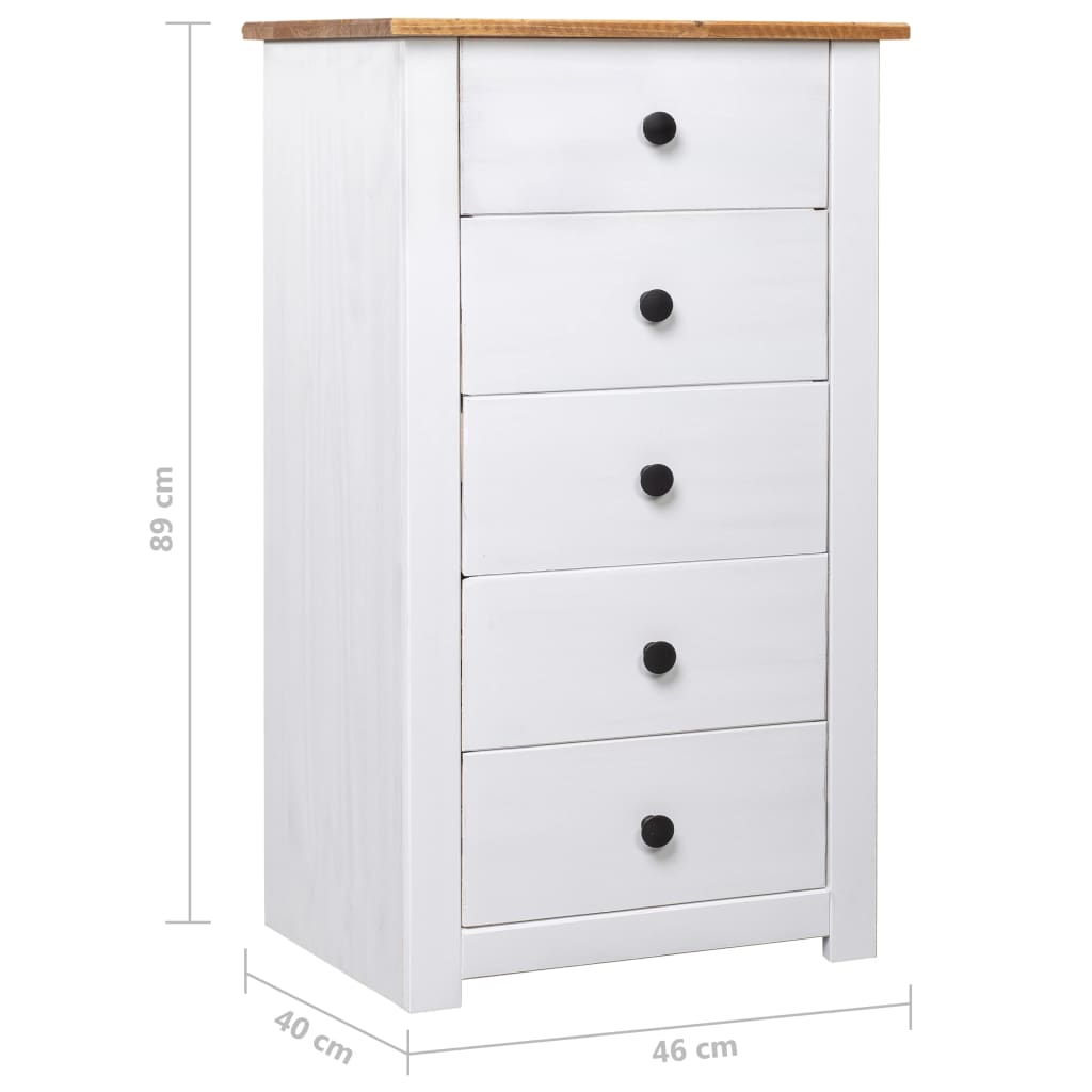 Buffet Blanc 46x40x89 cm Pin Gamme Panama - XIOS