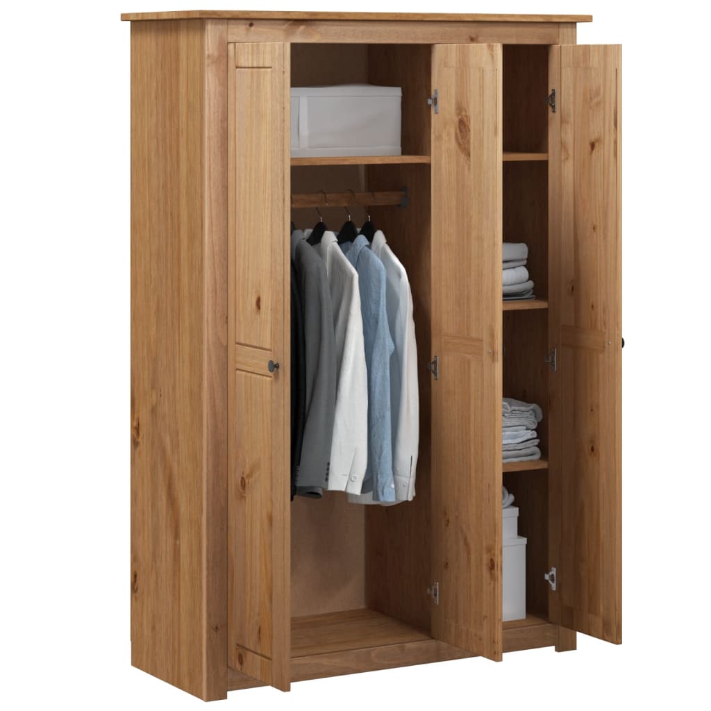 Garde-robe à 3 portes 118x50x171,5 cm Pin Assortiment Panama - XIOS