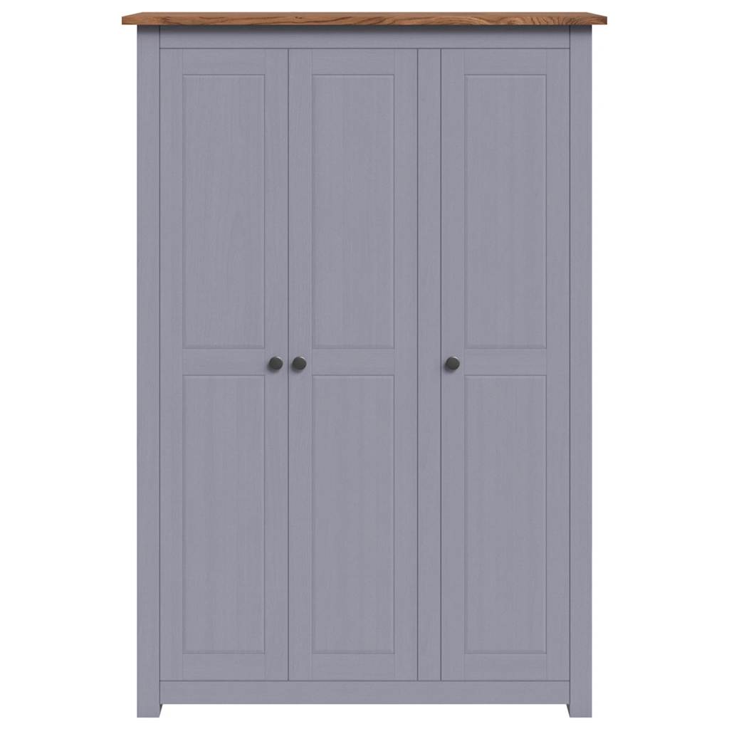 Garde-robe 3 portes Gris 118x50x171,5 cm Pin Assortiment Panama - XIOS