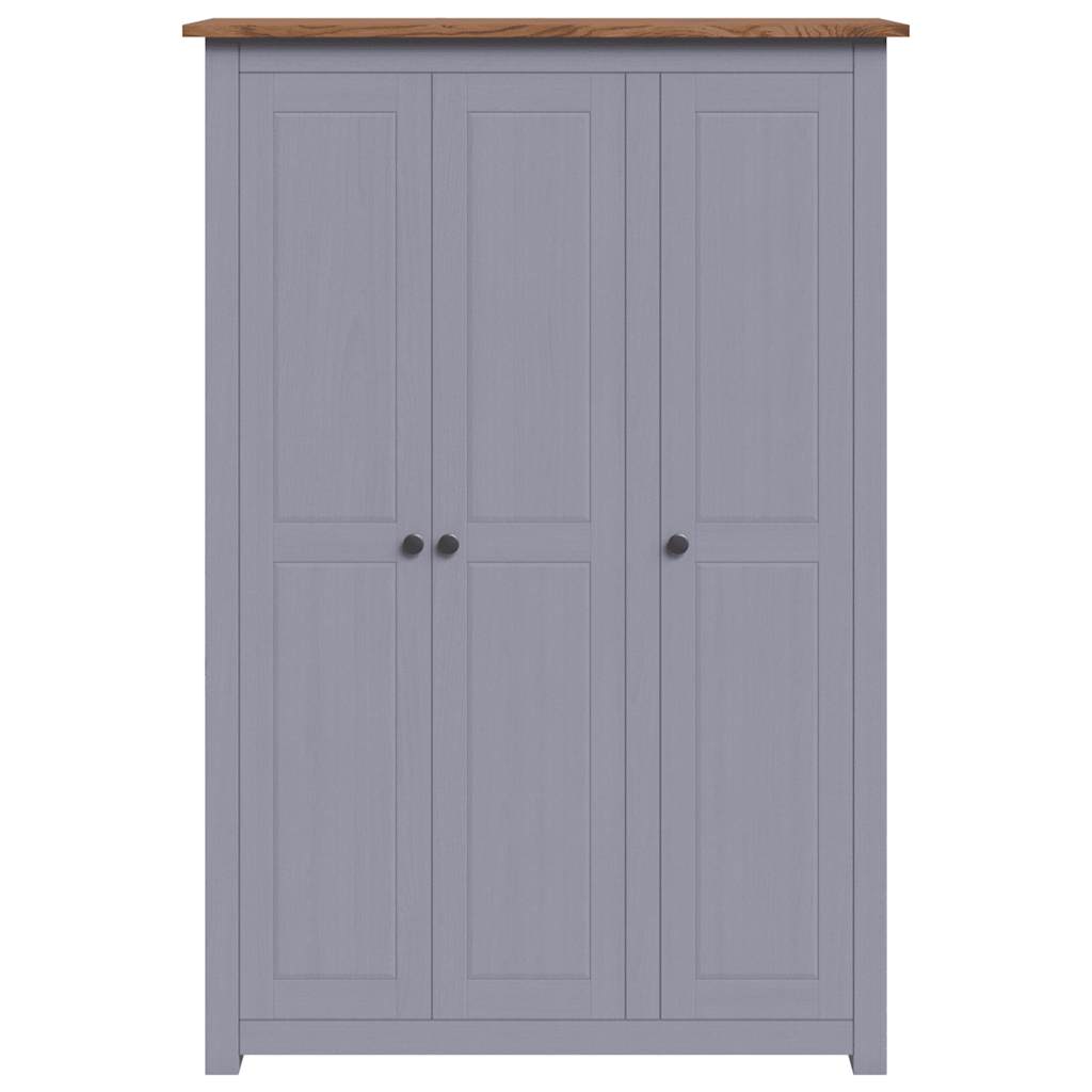 Garde-robe 3 portes Gris 118x50x171,5 cm Pin Assortiment Panama