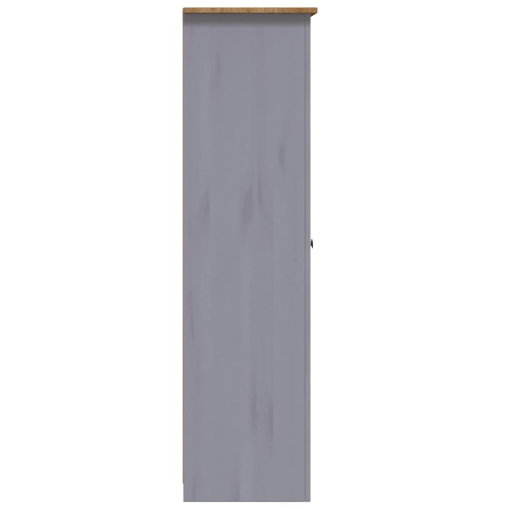 Garde-robe 3 portes Gris 118x50x171,5 cm Pin Assortiment Panama - XIOS