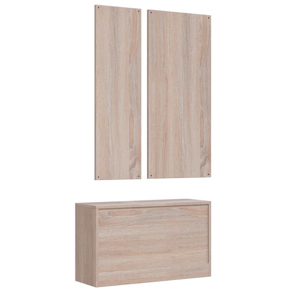 Garde-robe 3 portes Gris 118x50x171,5 cm Pin Assortiment Panama - XIOS