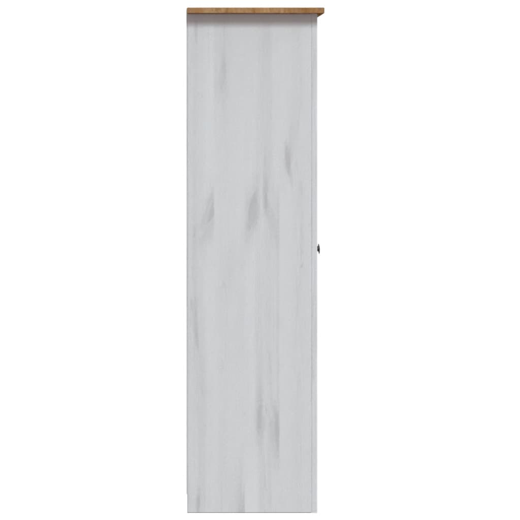Garde-robe 3 portes Blanc 118x50x171,5cm Pin Assortiment Panama - XIOS