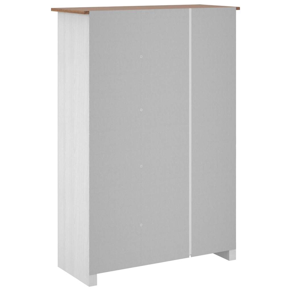 Garde-robe 3 portes Blanc 118x50x171,5cm Pin Assortiment Panama - XIOS