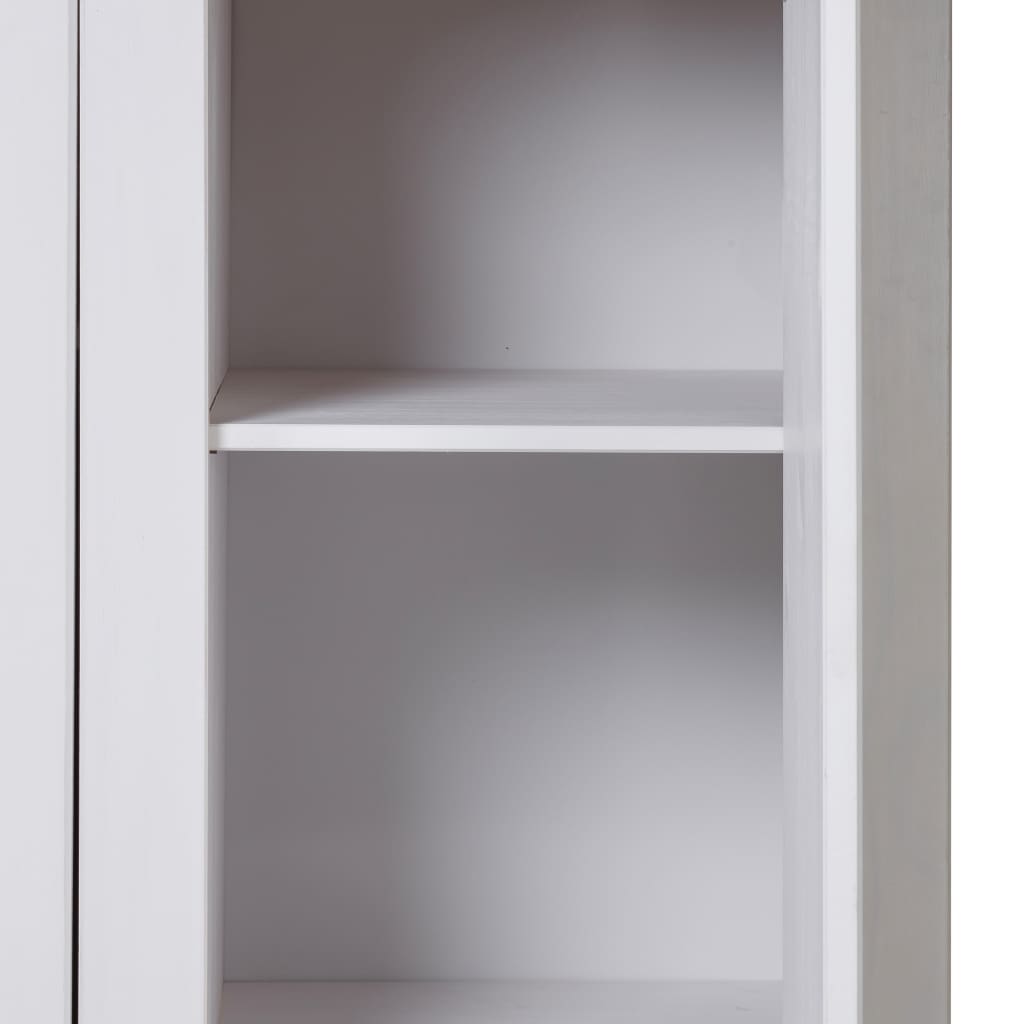 Garde-robe 3 portes Blanc 118x50x171,5cm Pin Assortiment Panama - XIOS