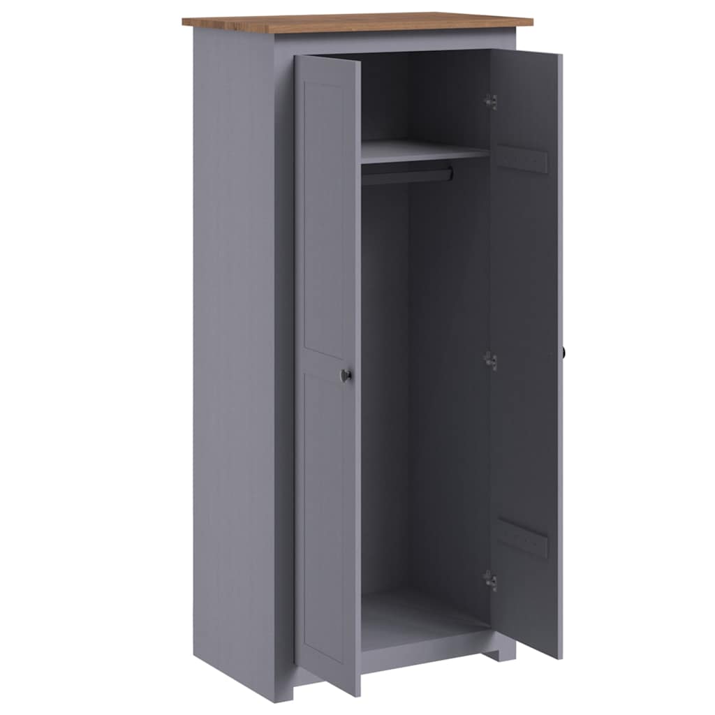 Garde-robe Gris 80x50x171,5 cm Pin massif Assortiment Panama - XIOS