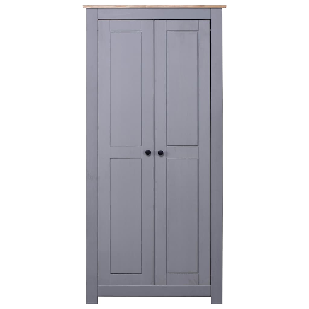 Garde-robe Gris 80x50x171,5 cm Pin massif Assortiment Panama - XIOS