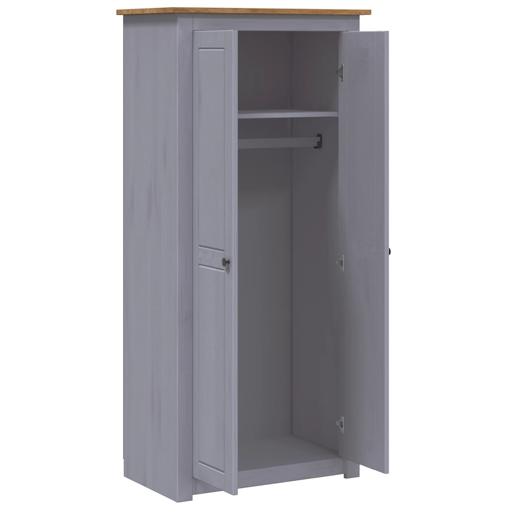 Garde-robe Gris 80x50x171,5 cm Pin massif Assortiment Panama - XIOS