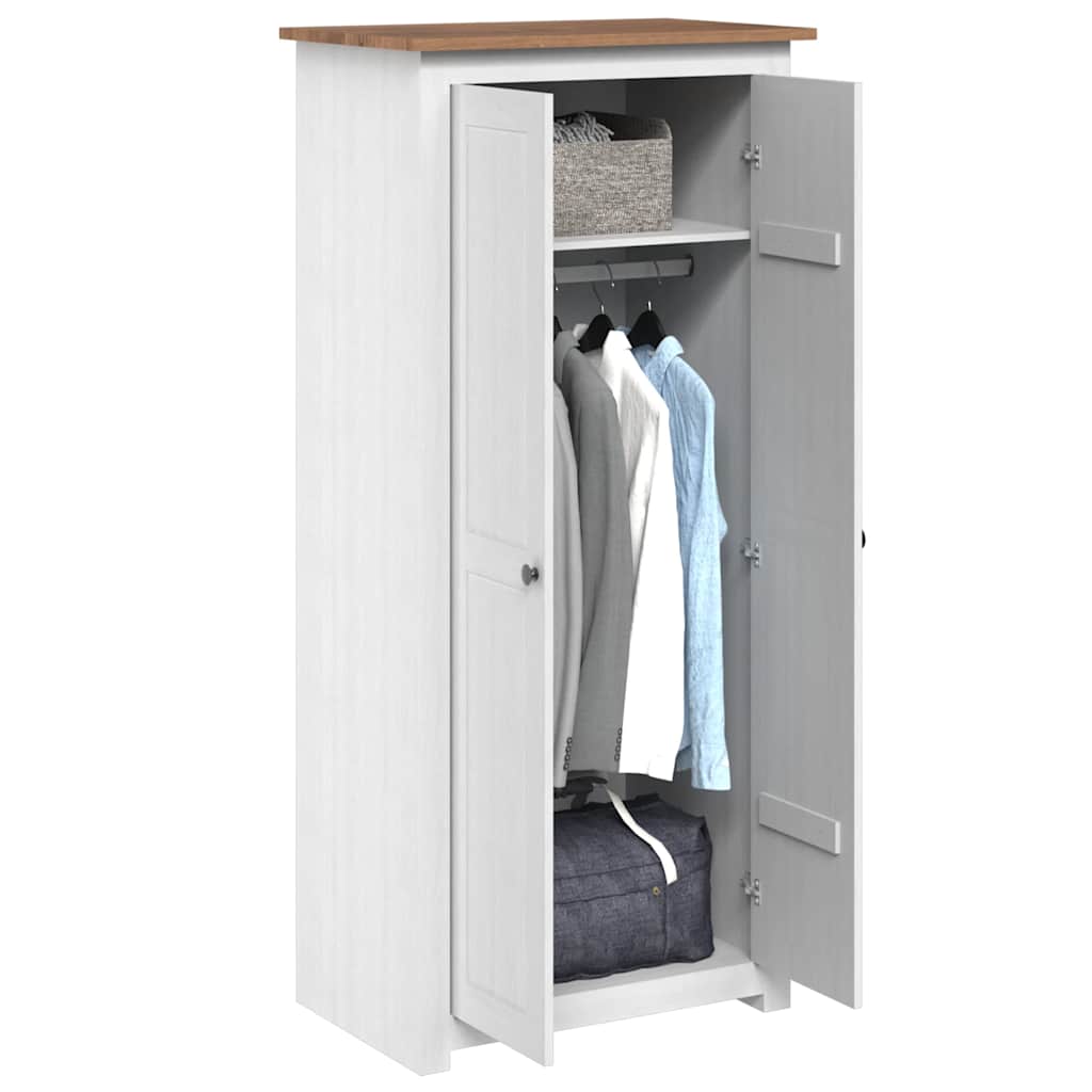 Garde-robe Blanc 80x50x171,5 cm Pin massif Assortiment Panama - XIOS