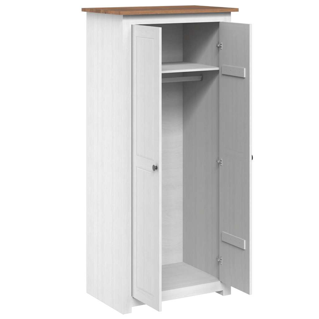 Garde-robe Blanc 80x50x171,5 cm Pin massif Assortiment Panama - XIOS