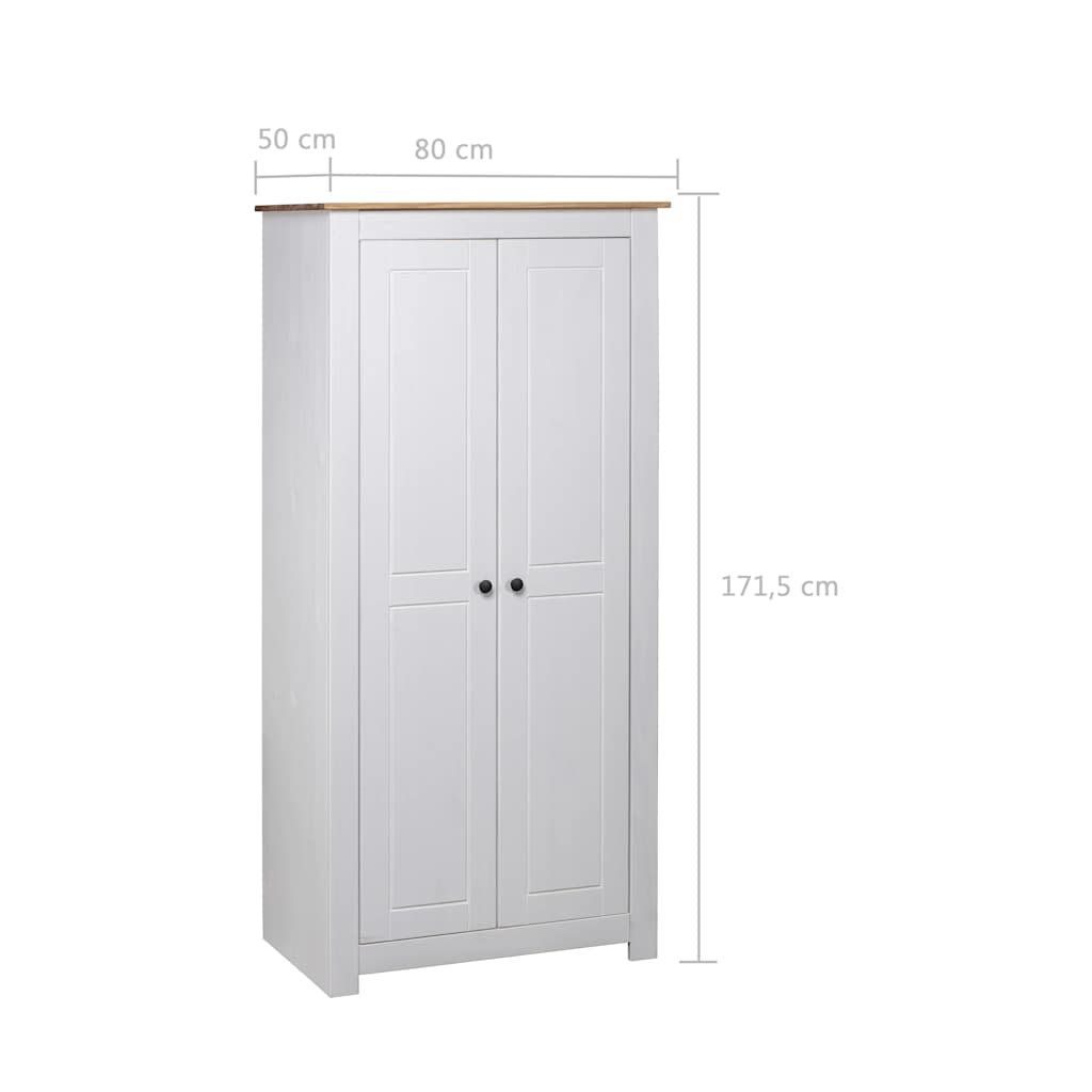 Garde-robe Blanc 80x50x171,5 cm Pin massif Assortiment Panama - XIOS