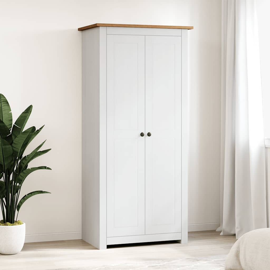 Garde-robe Blanc 80x50x171,5 cm Pin massif Assortiment Panama - XIOS