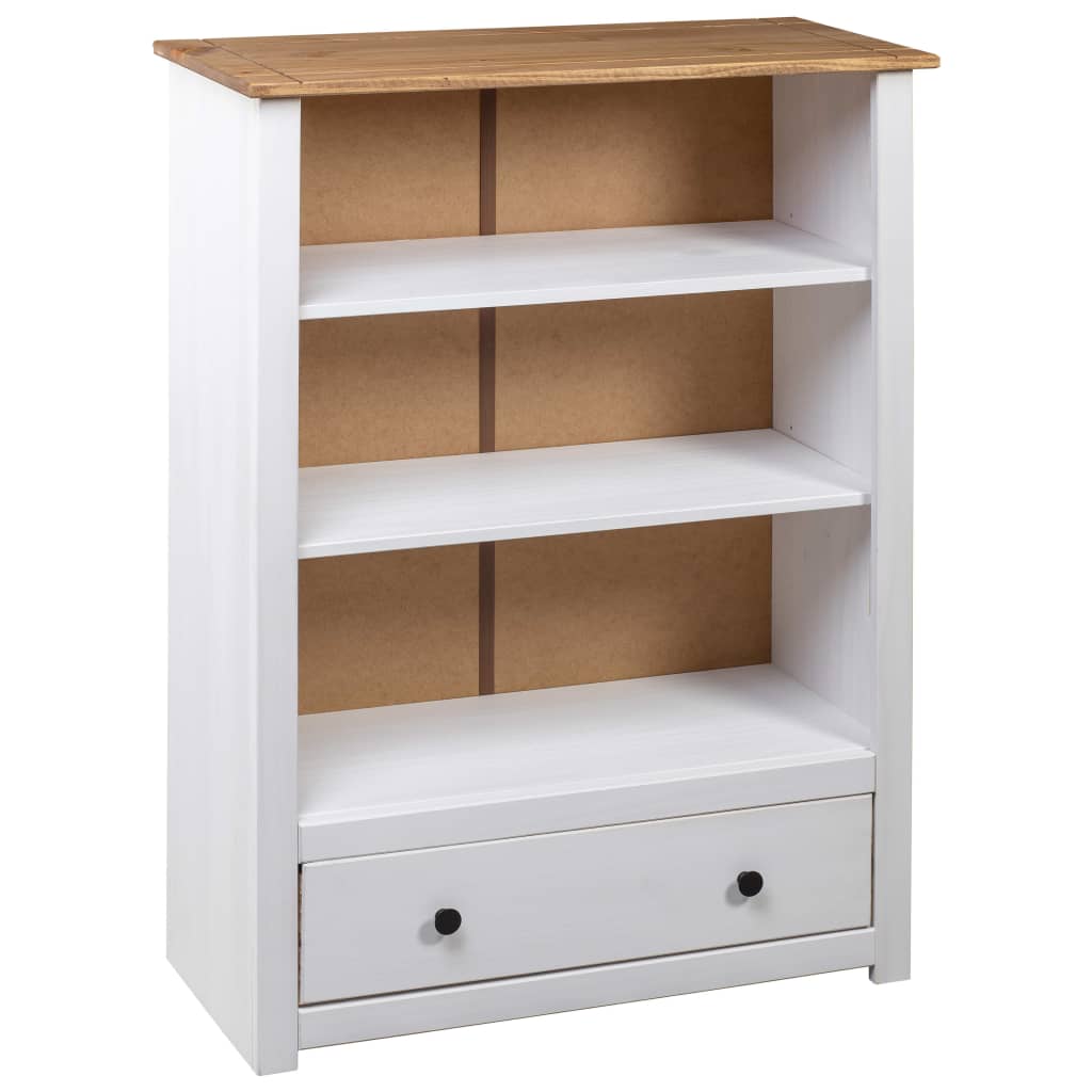 Bibliothèque Blanc 80x35x110 cm Pin massif Assortiment Panama - XIOS
