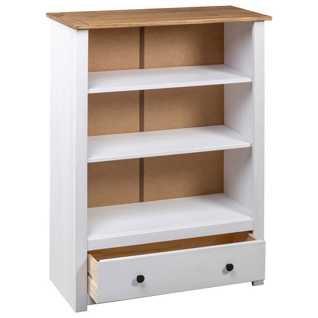 Bibliothèque Blanc 80x35x110 cm Pin massif Assortiment Panama - XIOS