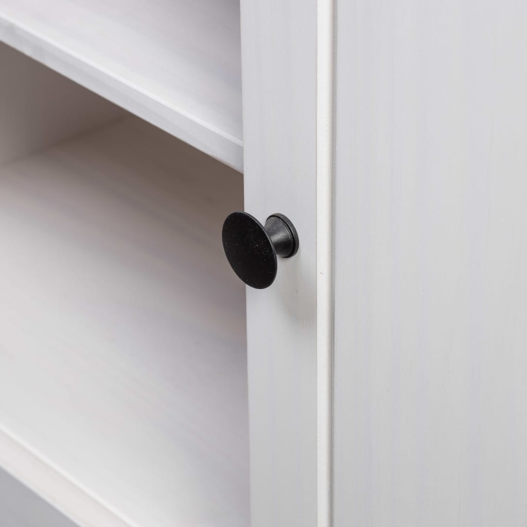 Meuble TV Blanc 120x40x50 cm Bois de pin massif Gamme Panama - XIOS