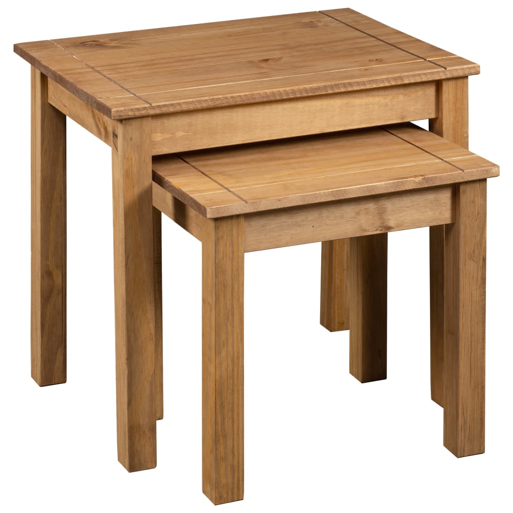 Tables gigognes 2 pcs Bois de pin massif Assortiment Panama - XIOS