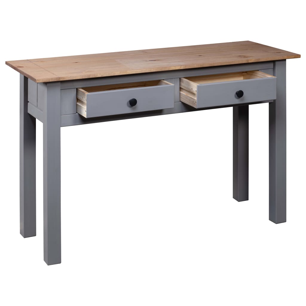 Table console Gris 110x40x72 cm Pin solide Gamme Panama - XIOS