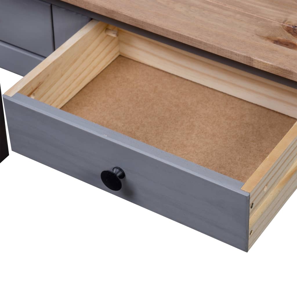 Table console Gris 110x40x72 cm Pin solide Gamme Panama - XIOS