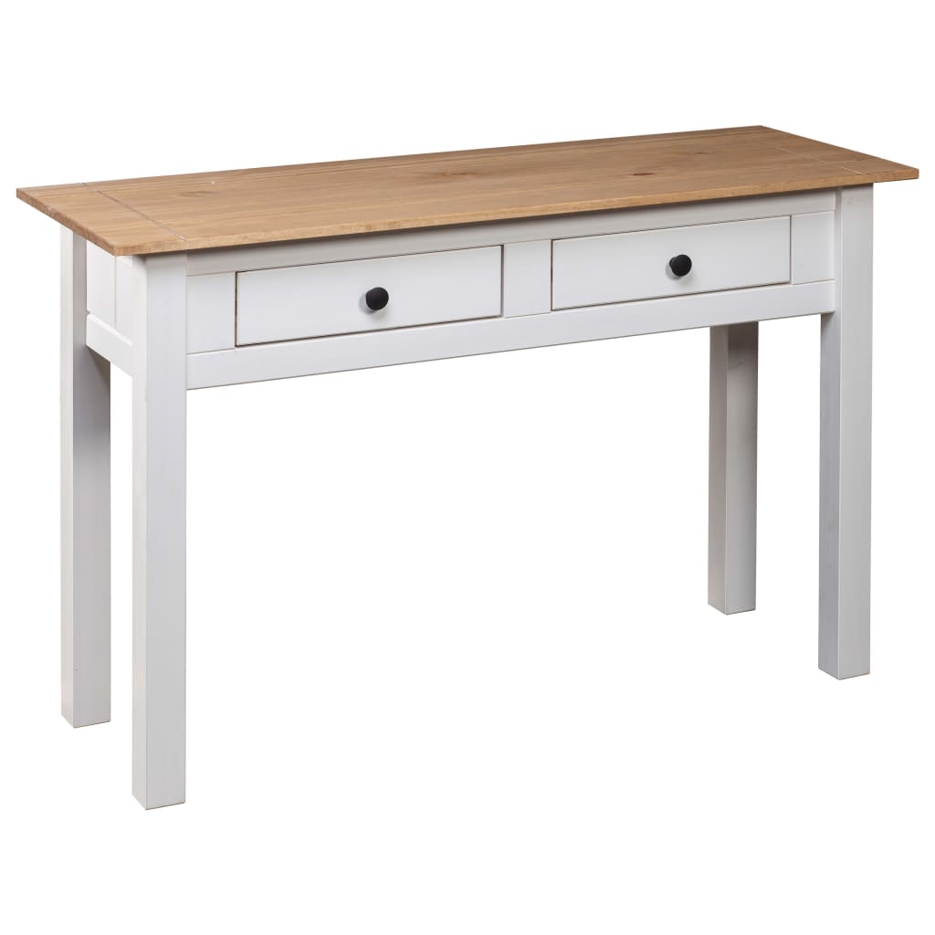 Table console Blanc 110x40x72 cm Pin solide Gamme Panama - XIOS