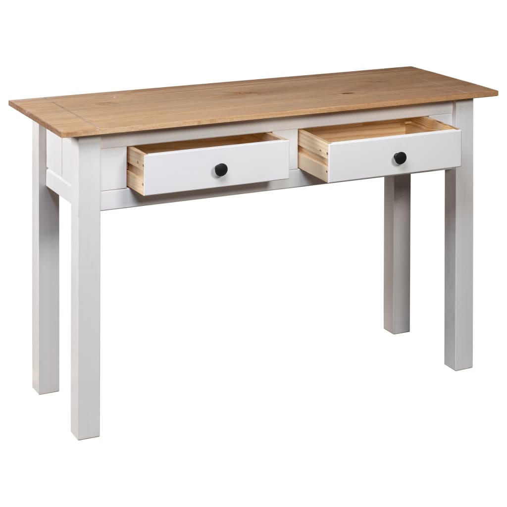 Table console Blanc 110x40x72 cm Pin solide Gamme Panama - XIOS