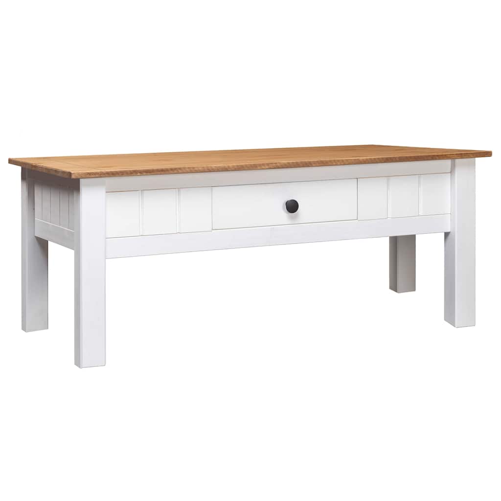 Table basse Blanc 100x60x45 cm Pin massif Assortiment Panama - XIOS