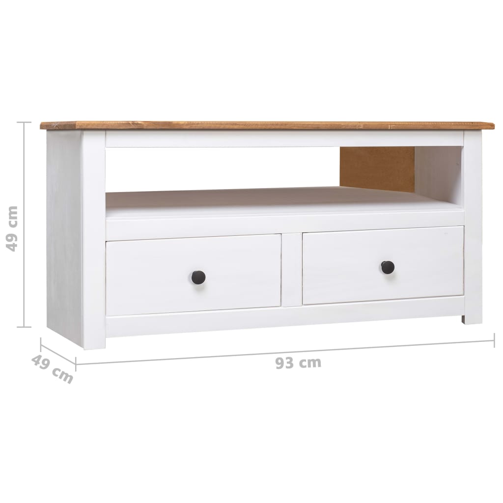 Meuble TV d'angle Blanc 93x49x49 cm Pin Assortiment Panama - XIOS