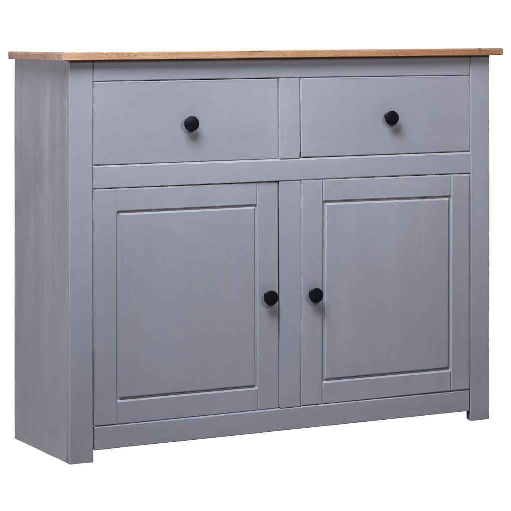 Buffet Gris 93x40x80 cm Pin solide Assortiment Panama - XIOS