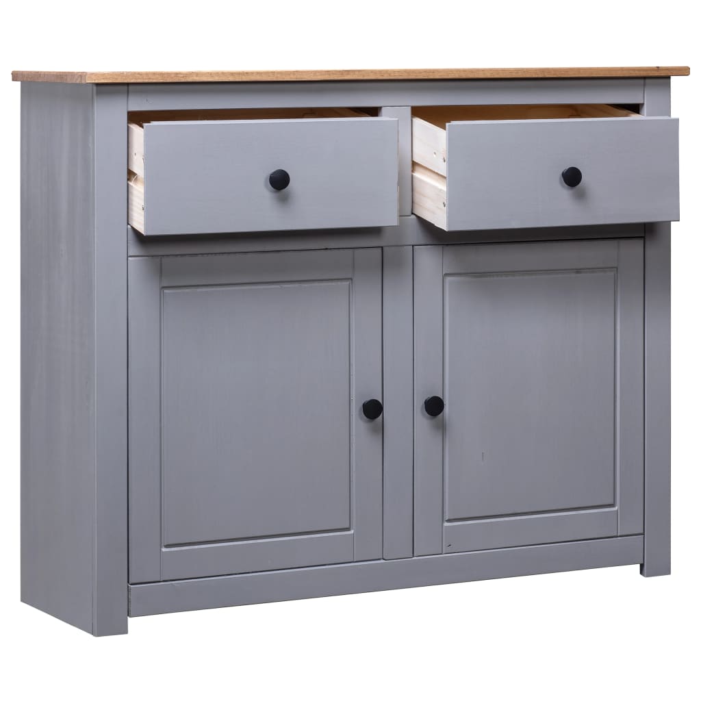 Buffet Gris 93x40x80 cm Pin solide Assortiment Panama - XIOS