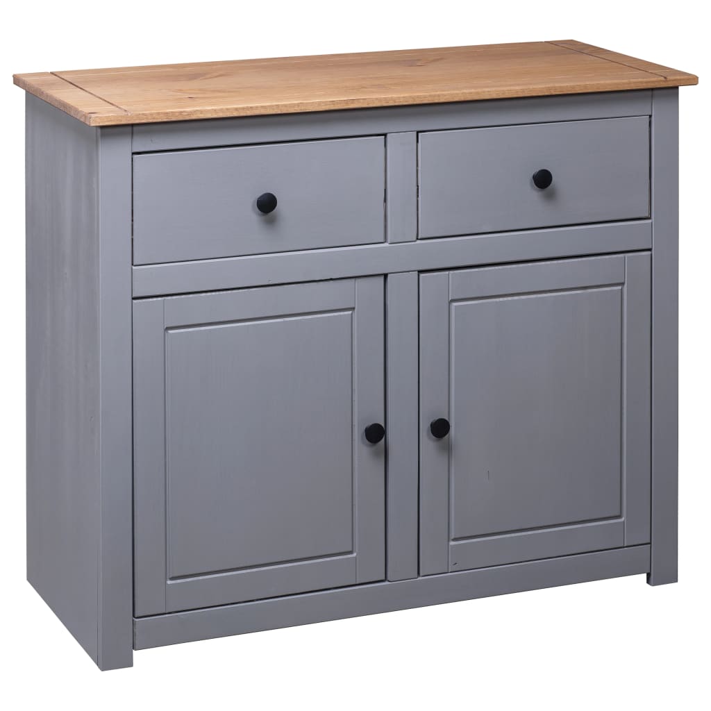 Buffet Gris 93x40x80 cm Pin solide Assortiment Panama - XIOS