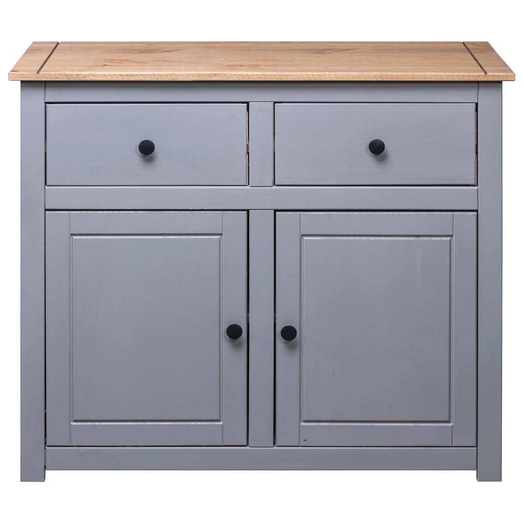 Buffet Gris 93x40x80 cm Pin solide Assortiment Panama - XIOS