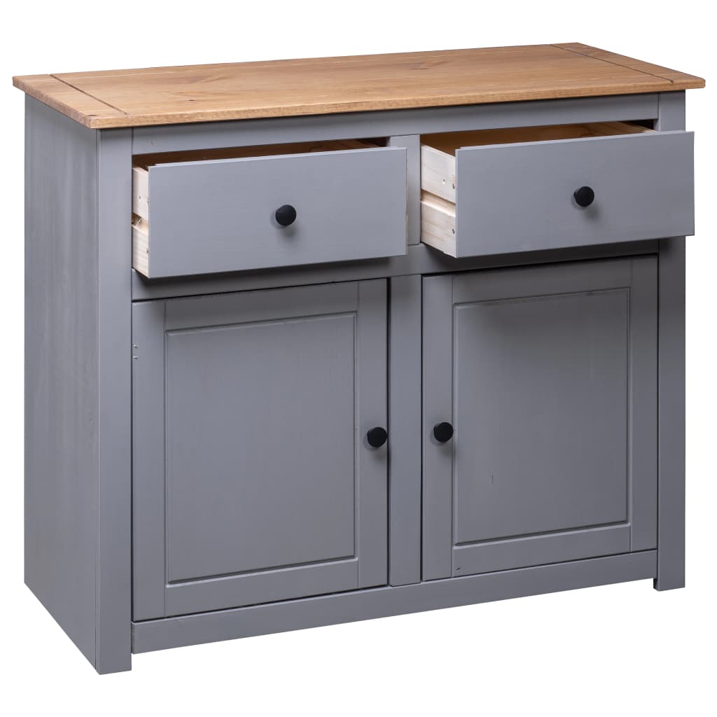 Buffet Gris 93x40x80 cm Pin solide Assortiment Panama - XIOS