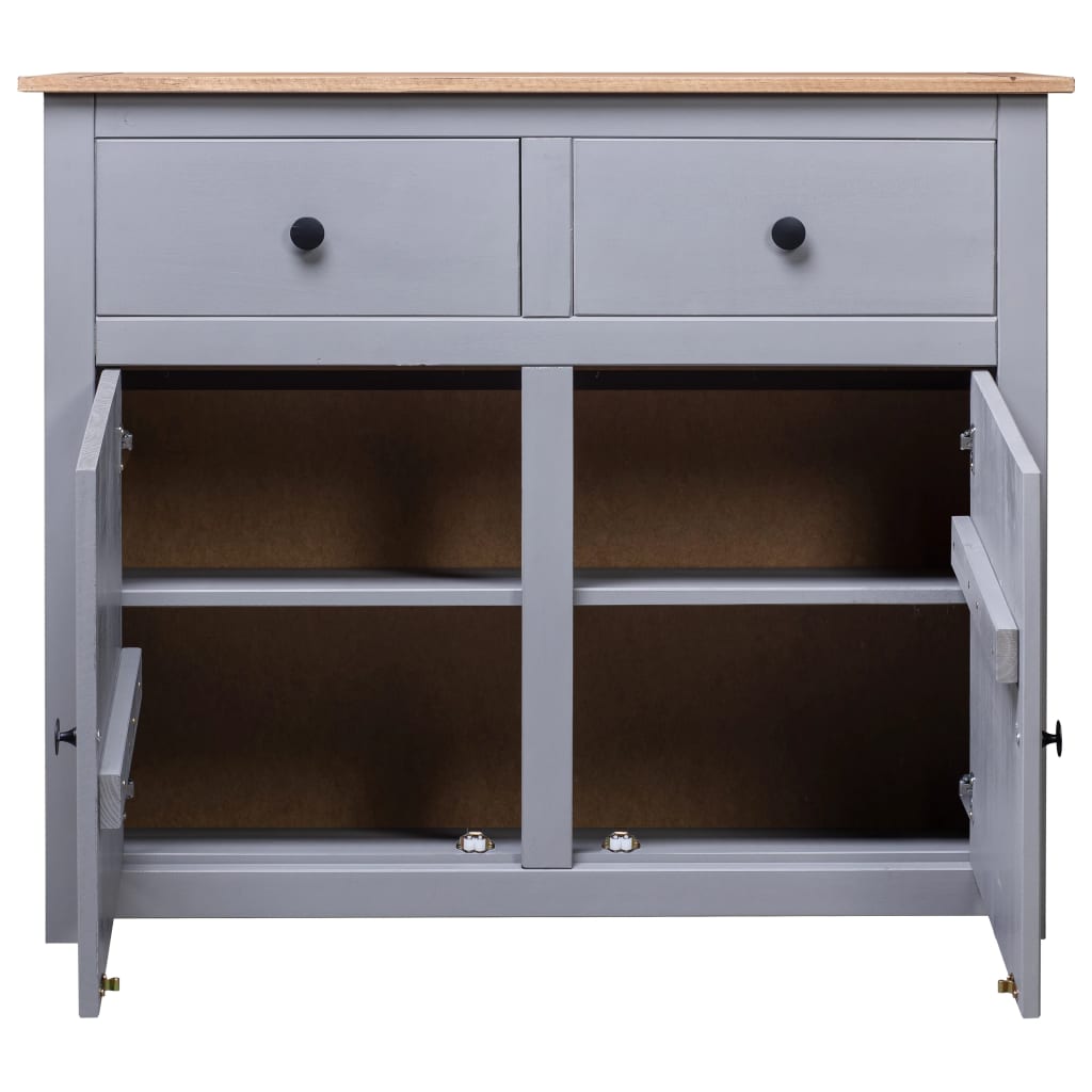Buffet Gris 93x40x80 cm Pin solide Assortiment Panama - XIOS