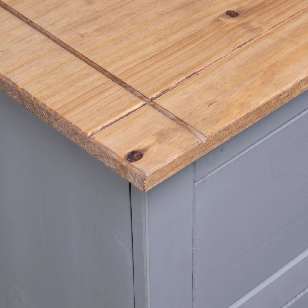 Buffet Gris 93x40x80 cm Pin solide Assortiment Panama - XIOS