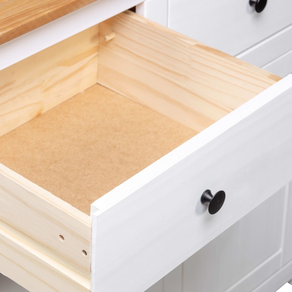 Buffet Blanc 93x40x80 cm Pin Gamme Panama - XIOS