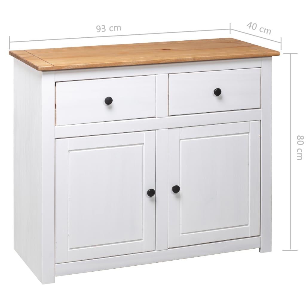 Buffet Blanc 93x40x80 cm Pin Gamme Panama - XIOS