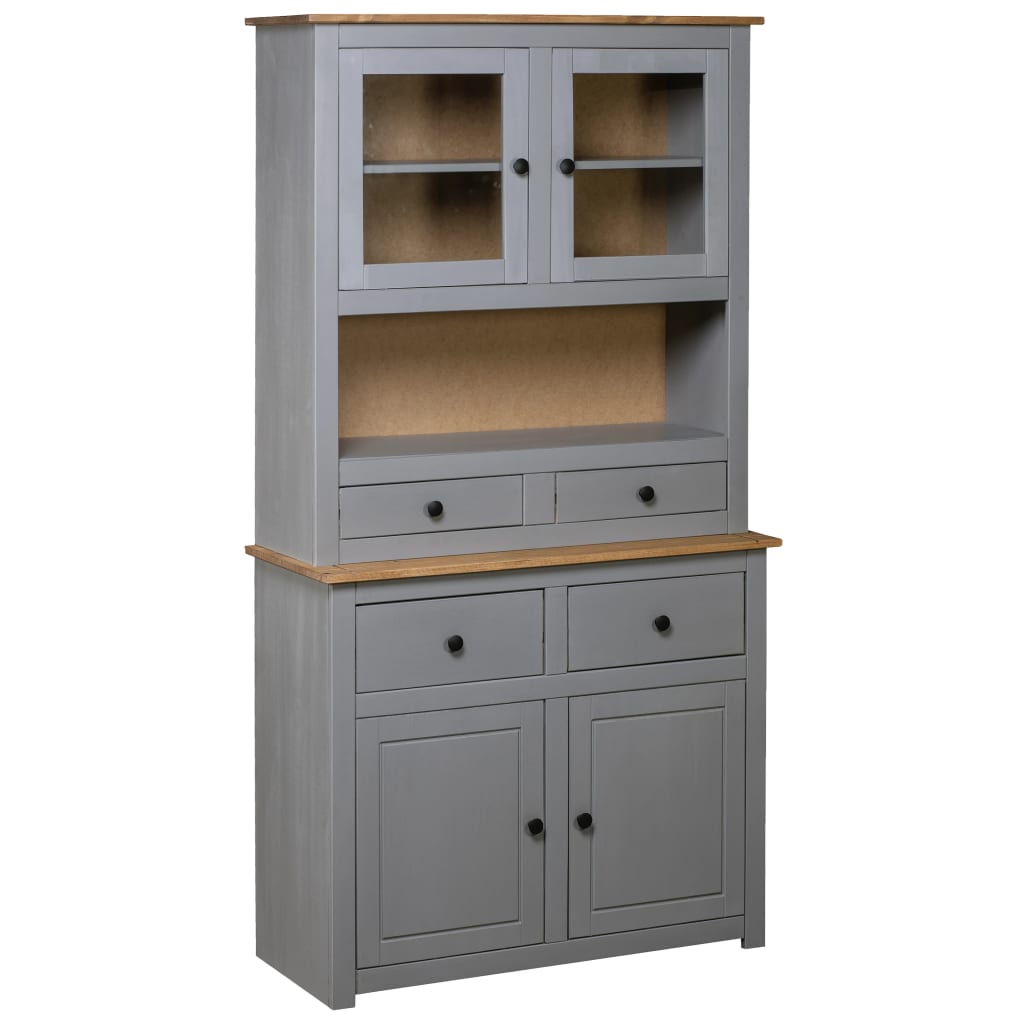 Buffet haut Gris 93x40,5x180 cm Pin Gamme Panama - XIOS