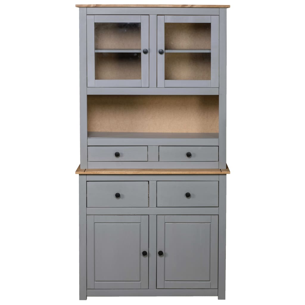 Buffet haut Gris 93x40,5x180 cm Pin Gamme Panama - XIOS