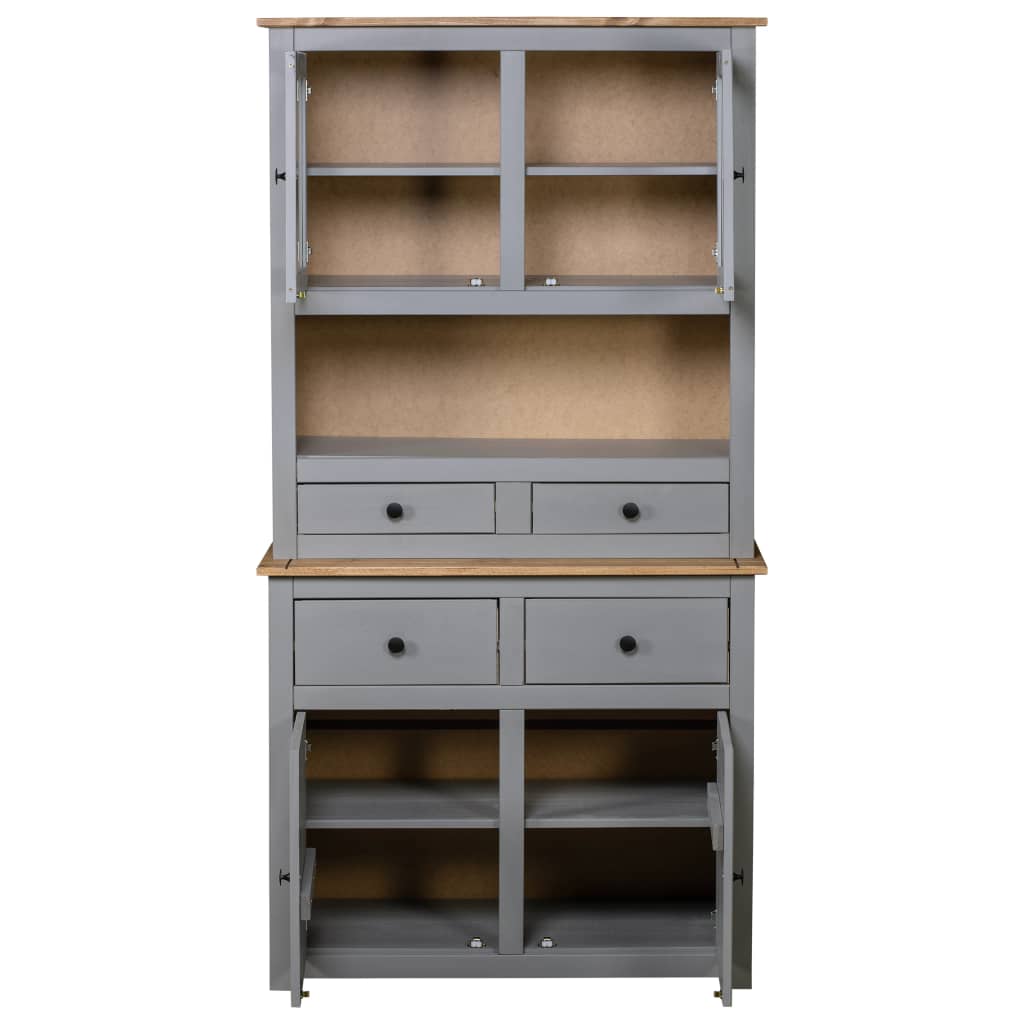 Buffet haut Gris 93x40,5x180 cm Pin Gamme Panama - XIOS